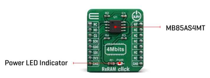 Mikroe MIKROE-3641 ReRAM Click Board Mikroe MIKROE-3641 ReRAM Click Board