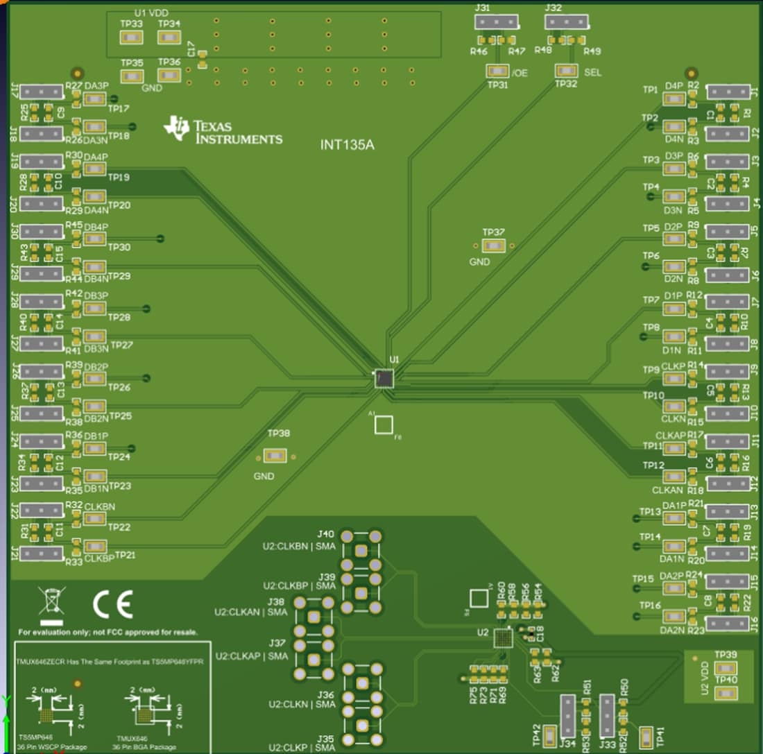 机械图纸 - 德州仪器 TMUX646EVM开关评估模块 (EVM) 机械图纸 - 德州仪器 TMUX646EVM开关评估模块 (EVM)
