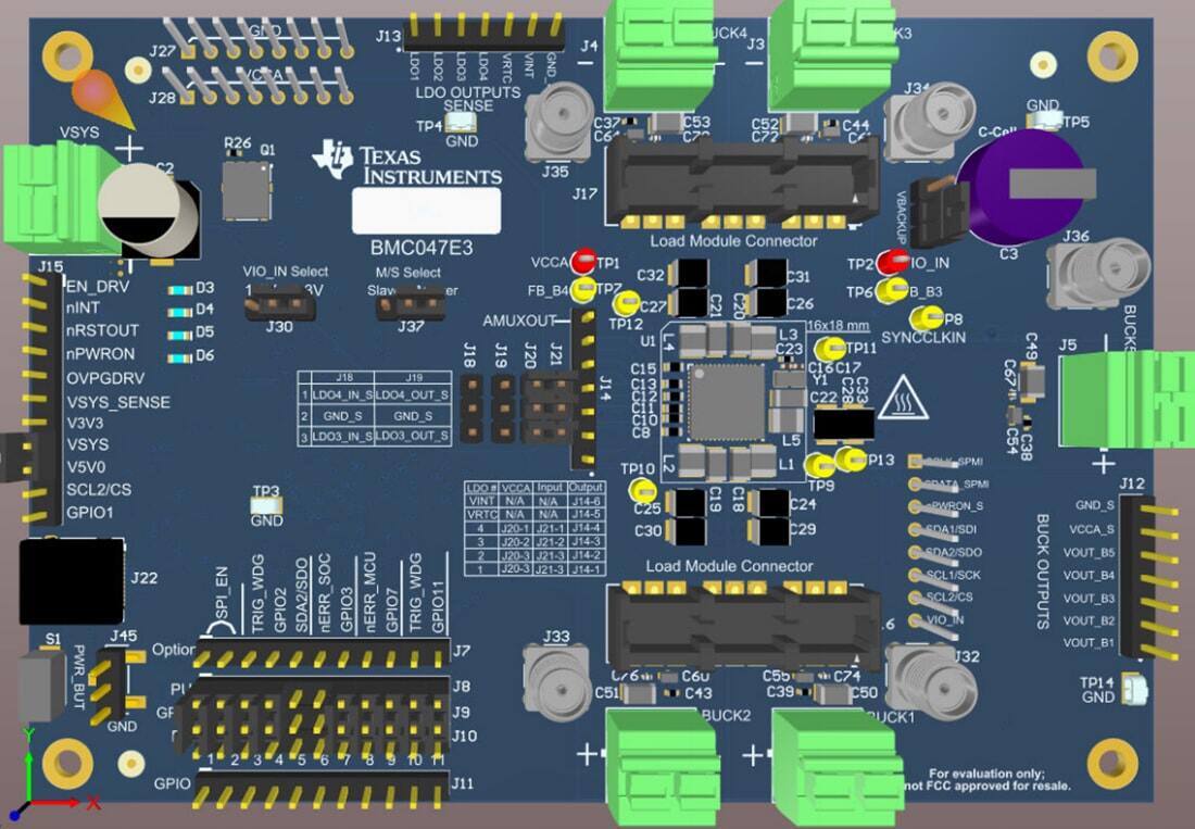 机械图纸 - 德州仪器 TPS6594xEVM PMIC评估模块 (EVM) 机械图纸 - 德州仪器 TPS6594xEVM PMIC评估模块 (EVM)