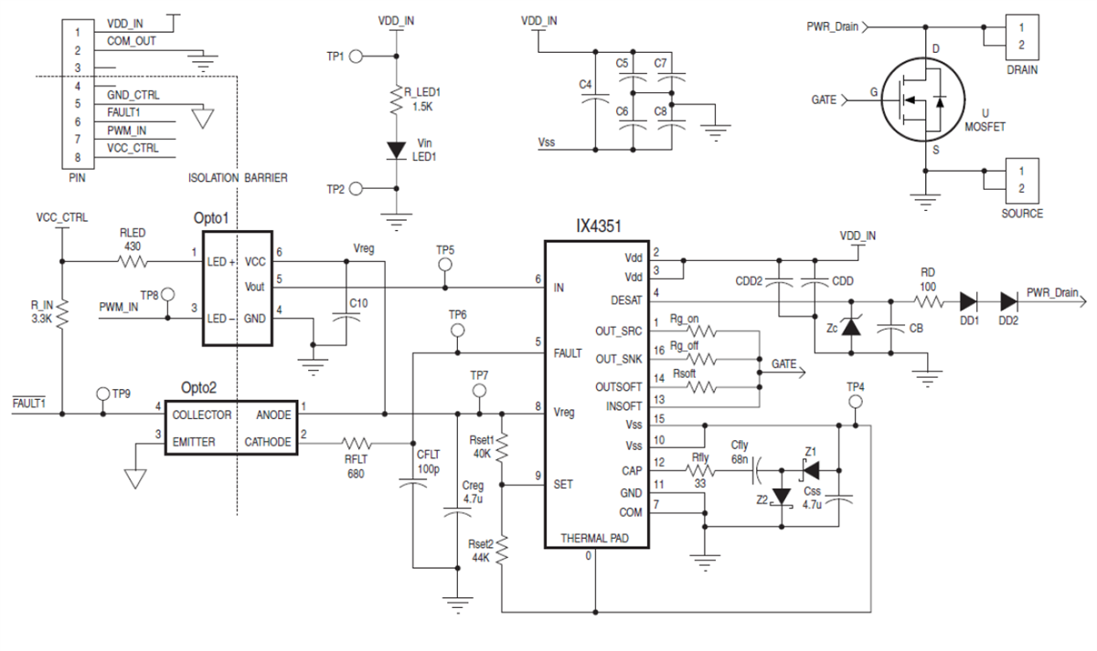 原理图 - IXYS IX4351评估板