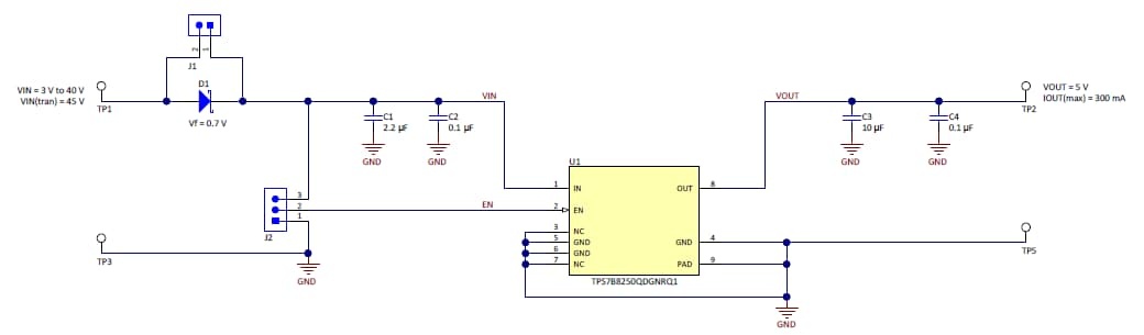 原理图 - 德州仪器 TPS7B8250EVM评估模块