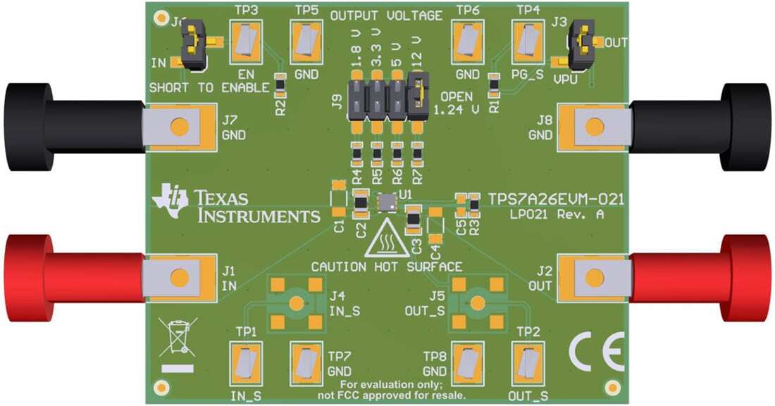机械图纸 - 德州仪器 TPS7A26EVM-021稳压器评估模块 (EVM)
